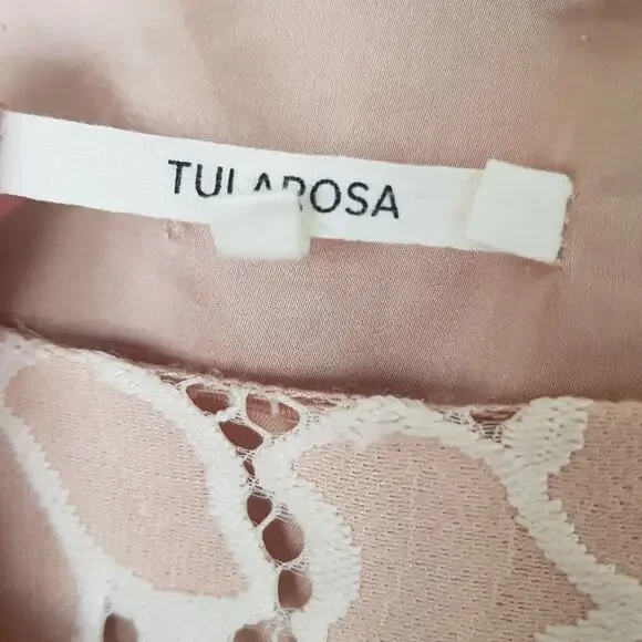 Tularosa Cyrus Lace Dress Pale Blush Fit And Flare Halter Neck Mini Size Small - Picture 13 of 13